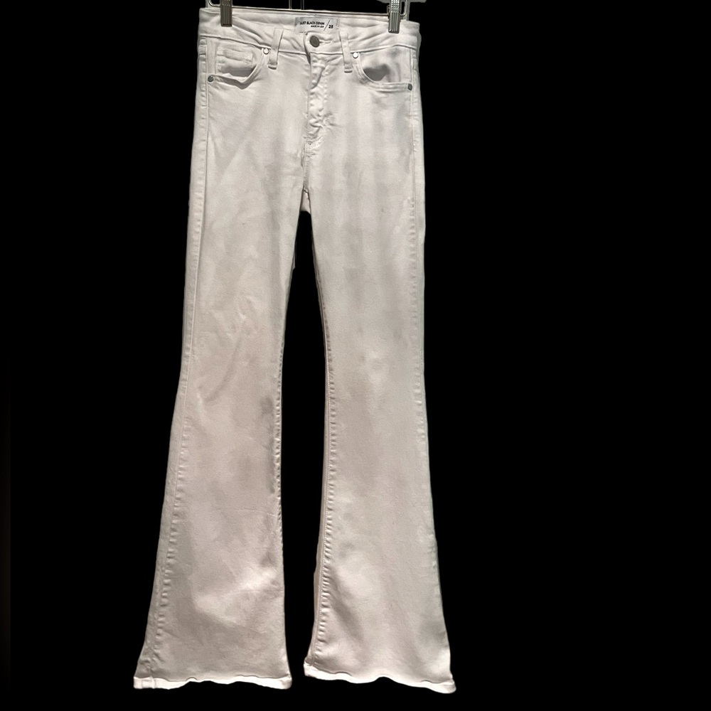 Just Black White Classic Bell Bottom High Waisted Jeans (Size 25)